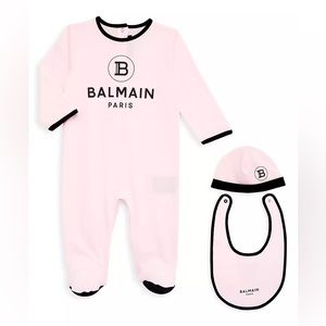 Balmain Baby Girl’s 3 piece logo footie set